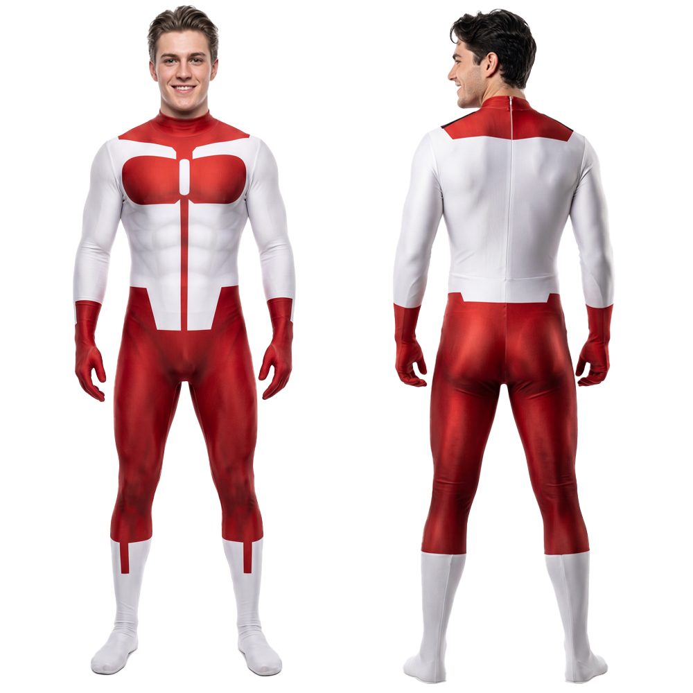 Invincible Omni-Man Cosplay Costume Superhero Nolan Grayson Red Jumpsuit Cloak Takerlama In Stock