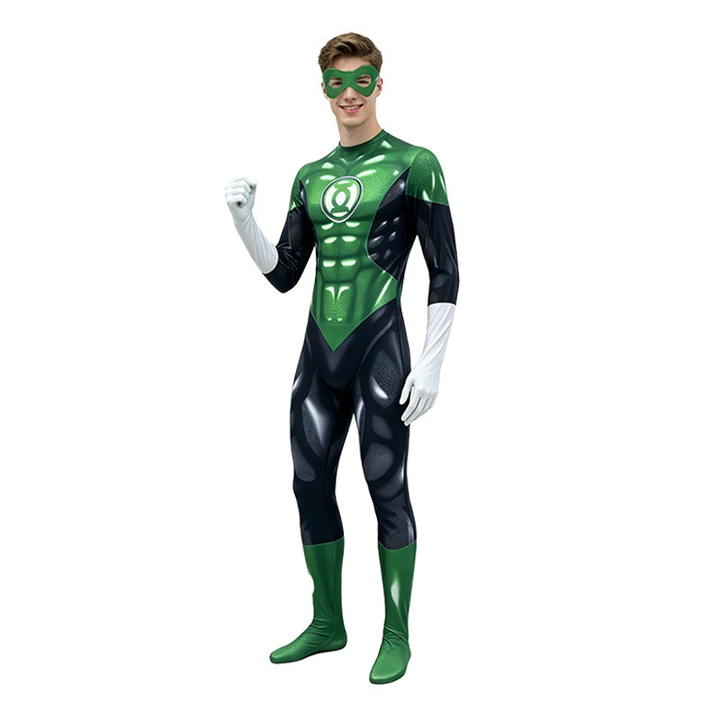 Hal Jordan Green Cosplay Costume Superhero 3D Print Jumpsuit Kids Adult Takerlama In stock