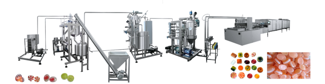 The three-in-one production line for gummy candy and hard candy