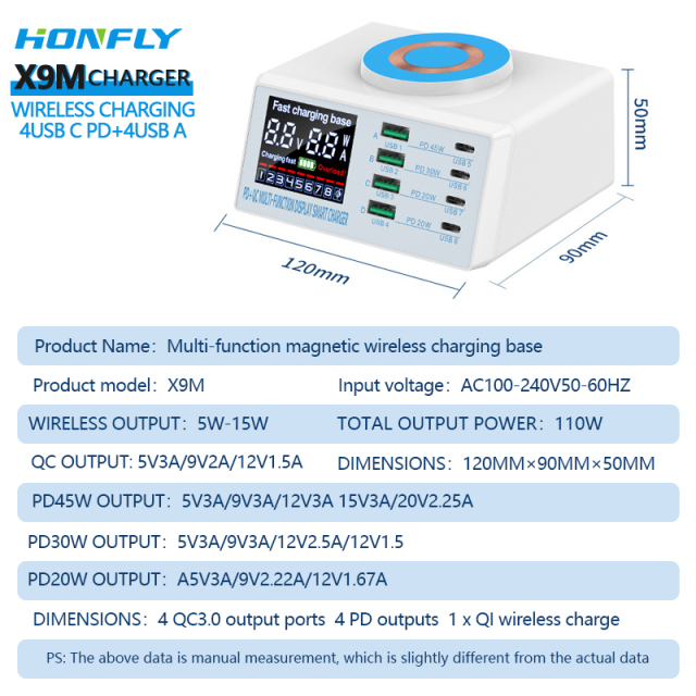 Honfly EP-TA845 15w wireless charger phone charger fast charging cable type c for samsung s22 45w 30w 20w super fast charger