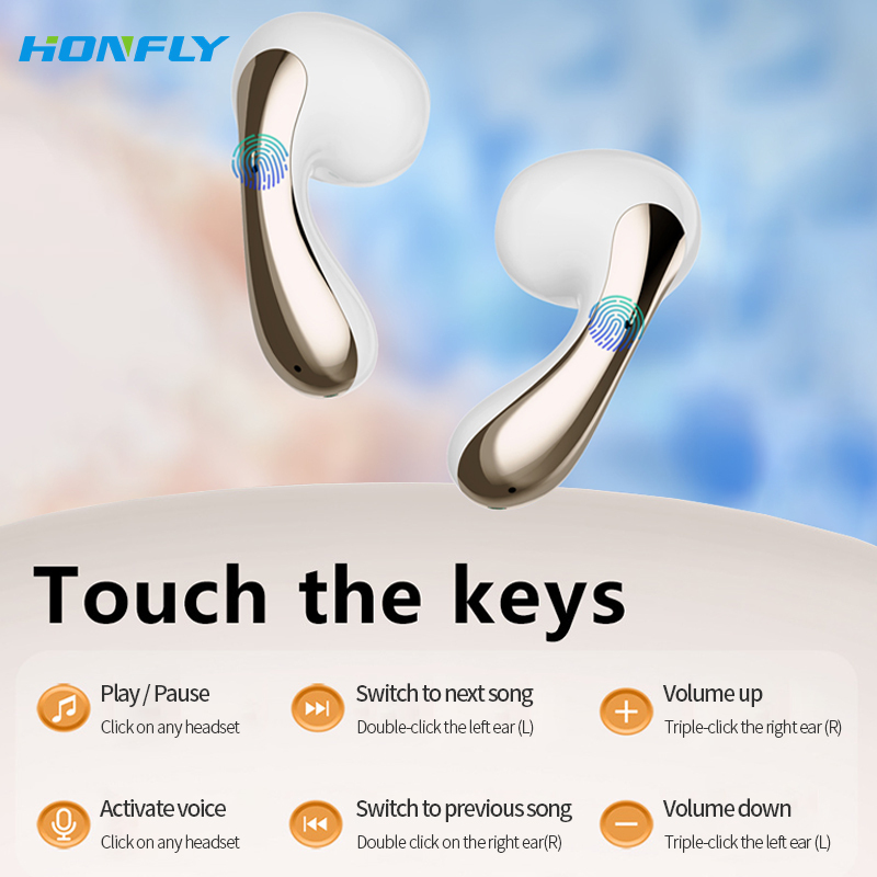 Honfly New semi-in-ear wireless Bluetooth headset LX04 sports running high-quality long-lasting noise-cancelling headset