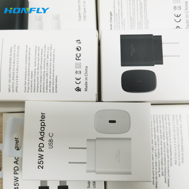 Honfly mobile phone charger 25W PD Quick charge for samsung Note 10 fast charger for Samsung TA800 charger charging cable type c