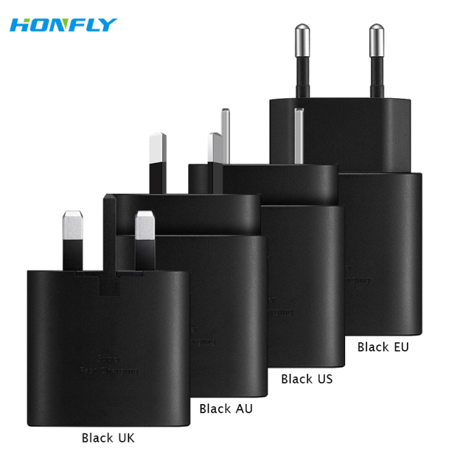 Honfly mobile phone charger 25W PD Quick charge for samsung Note 10 fast charger for Samsung TA800 charger charging cable type c