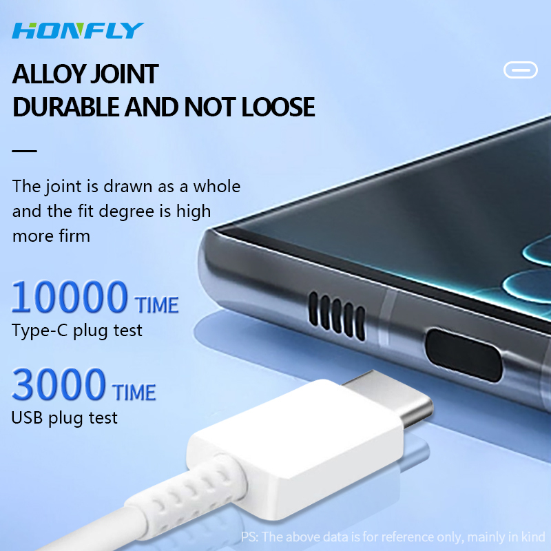 Honfly Wholesale USB C Charge Cable For Samsung Galaxy S21 S22 Note 10 20 Fast Charging data Charger USB Type C Cable