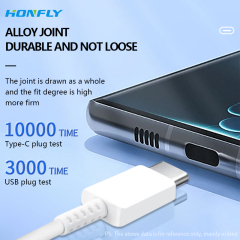 Honfly Wholesale USB C Charge Cable For Samsung Galaxy S21 S22 Note 10 20 Fast Charging data Charger USB Type C Cable