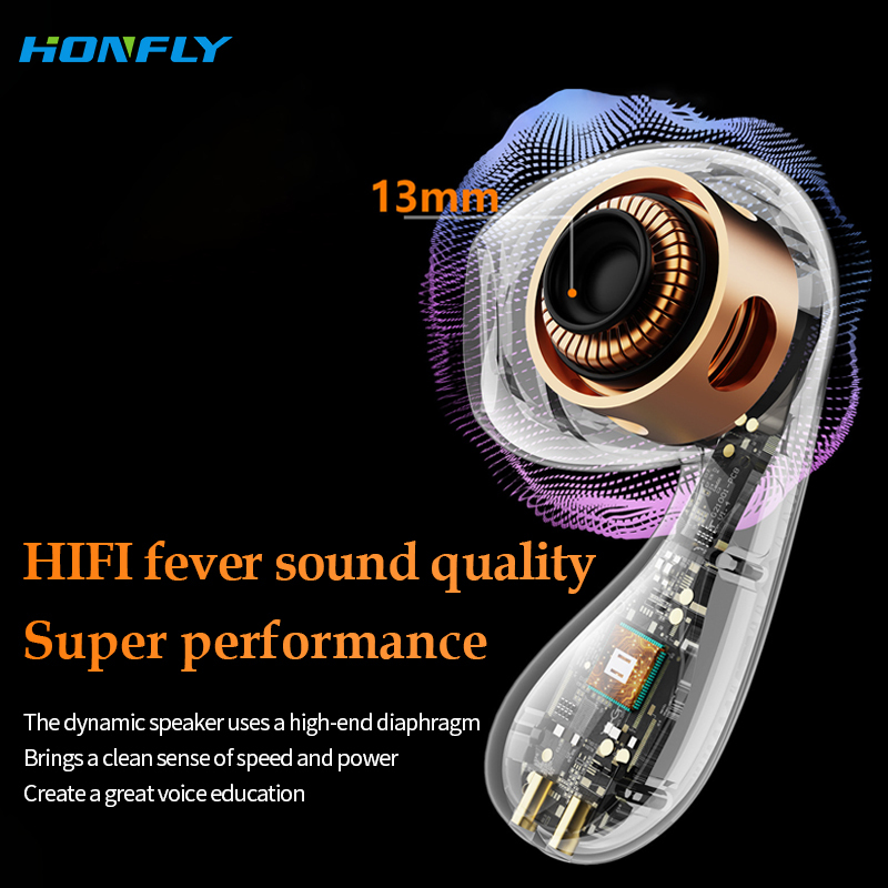 Honfly New semi-in-ear wireless Bluetooth headset LX04 sports running high-quality long-lasting noise-cancelling headset
