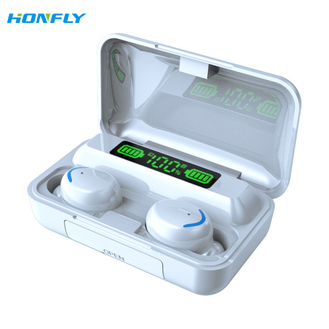 Honfly Best-selling wireless blue-ear mobile phone F9 TWS wireless earbuds in-ear headphones with battery display