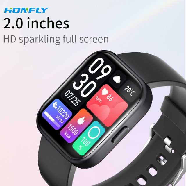 Honfly GTS6 smart watch Bluetooth call smart watch heart rate blood oxygen blood sugar detection sports watch