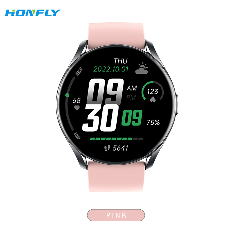 Honfly Pressure GTR1 smart watch round screen sports watch Bluetooth bracelet heart rate meter step temperature measurement watch