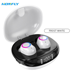 Honfly F8 wireless Bluetooth headset mini TWS in-ear digital display with power display low latency noise reduction touch stereo