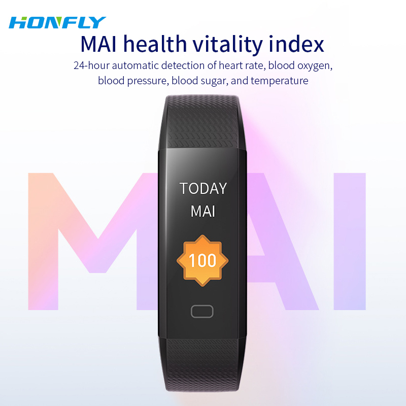 Honfly S5 women's sports bracelet Bluetooth call measurement body temperature blood pressure fitness heart rate step monitoring reminder healthy men's smart watch