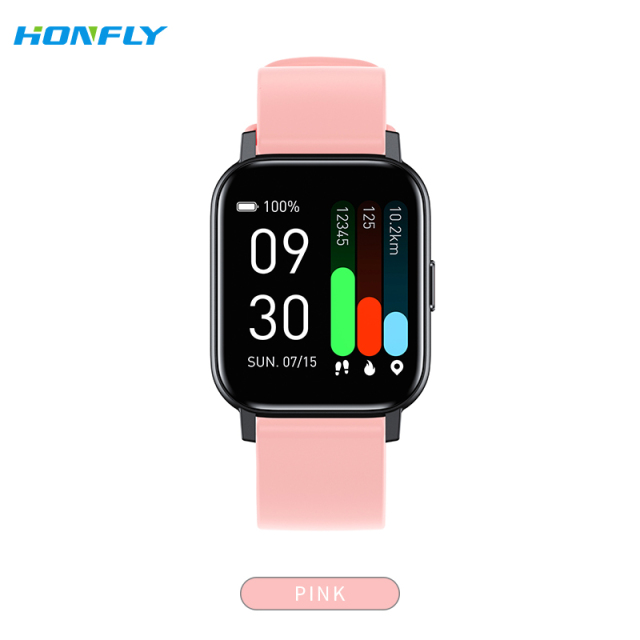 Honfly Gts1 heart rate blood oxygen pressure temperature breathing training sleep monitor IP68 temperature sports smart watch