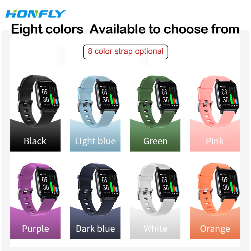 Honfly Gts1 heart rate blood oxygen pressure temperature breathing training sleep monitor IP68 temperature sports smart watch
