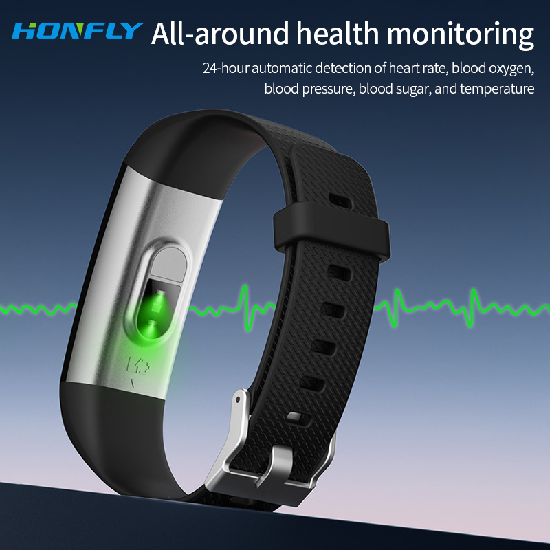 Honfly S5 women's sports bracelet Bluetooth call measurement body temperature blood pressure fitness heart rate step monitoring reminder healthy men's smart watch