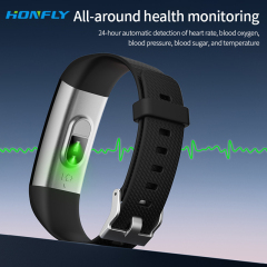 Honfly S5 women's sports bracelet Bluetooth call measurement body temperature blood pressure fitness heart rate step monitoring reminder healthy men's smart watch