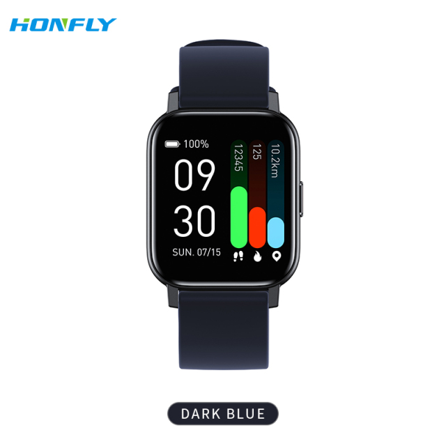 Honfly Gts1 heart rate blood oxygen pressure temperature breathing training sleep monitor IP68 temperature sports smart watch