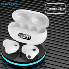 Honfly R15 bone conduction ear clip-on headphones are painless and painless to wear, 5.2 noise-cancelling wireless Bluetooth headphones