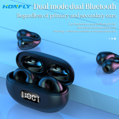 Honfly R15 bone conduction ear clip-on headphones are painless and painless to wear, 5.2 noise-cancelling wireless Bluetooth headphones