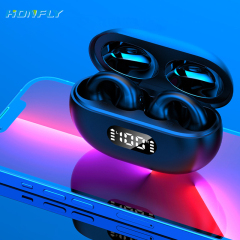 Honfly R15 bone conduction ear clip-on headphones are painless and painless to wear, 5.2 noise-cancelling wireless Bluetooth headphones