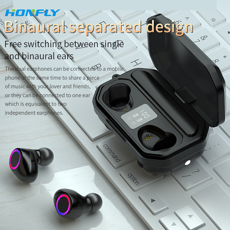 Honfly M12 wireless Bluetooth headset tws binaural sports running in-ear touch stereo smart headset