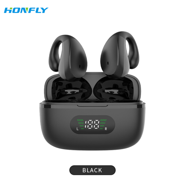 Honfly R12 ear clip bluetooth headset super long battery life 5.3 low power consumption noise reduction bone conduction headset