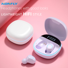 Honfly M13 Bluetooth headset TWS wireless headset in-ear noise reduction digital display mini 5.2 Bluetooth chip