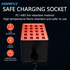 Honfly 40-Port USB charging station portable 5V 40A usb 200W High Power Charging Station Multi-port charger multiple devices