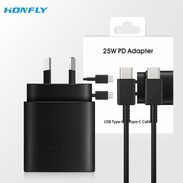 Honfly quality for Samsung 25W charger PD charging cable Type C Wall Charger Plug Adapter Note 10 charger