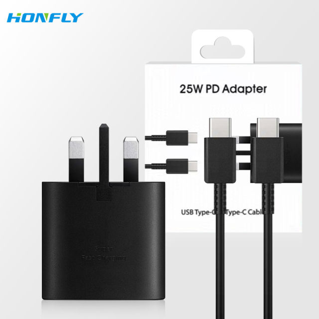 Honfly quality for Samsung 25W charger PD charging cable Type C Wall Charger Plug Adapter Note 10 charger