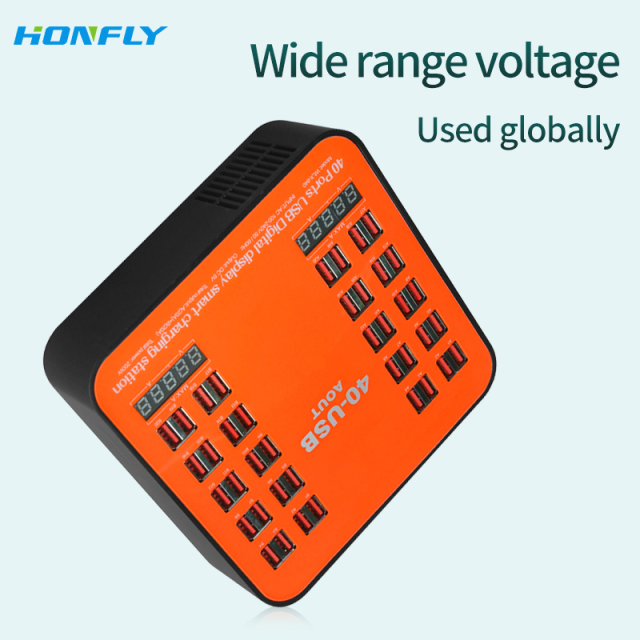 Honfly 40-Port USB charging station portable 5V 40A usb 200W High Power Charging Station Multi-port charger multiple devices