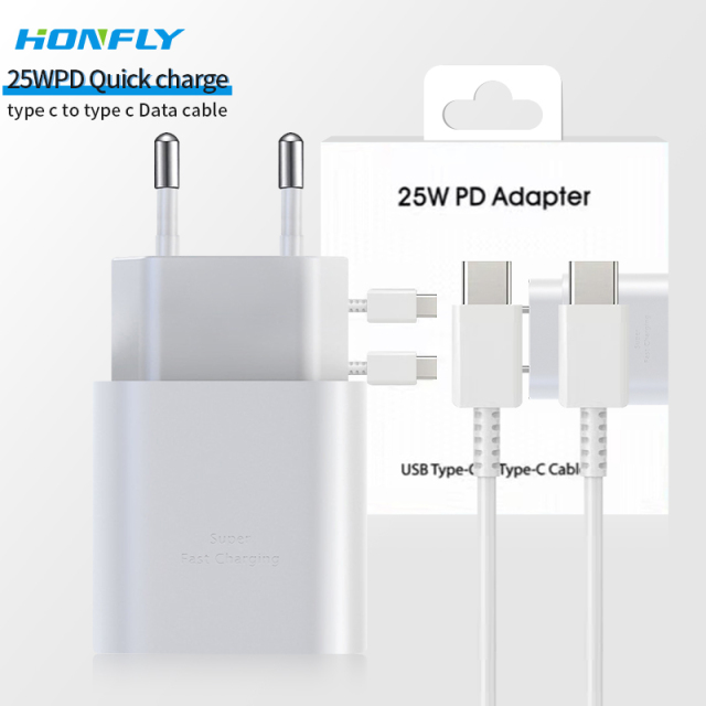 Honfly quality for Samsung 25W charger PD charging cable Type C Wall Charger Plug Adapter Note 10 charger