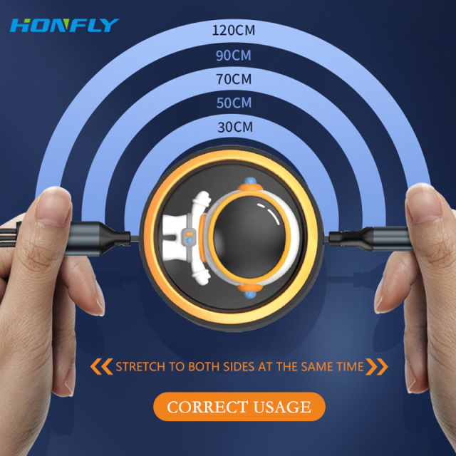 Honfly 6A 100W USB Super Fast Charging Data Cable for ios/Micro/Type C Retractable 3 in 1 Mobile Phone Silicone Charging Cable