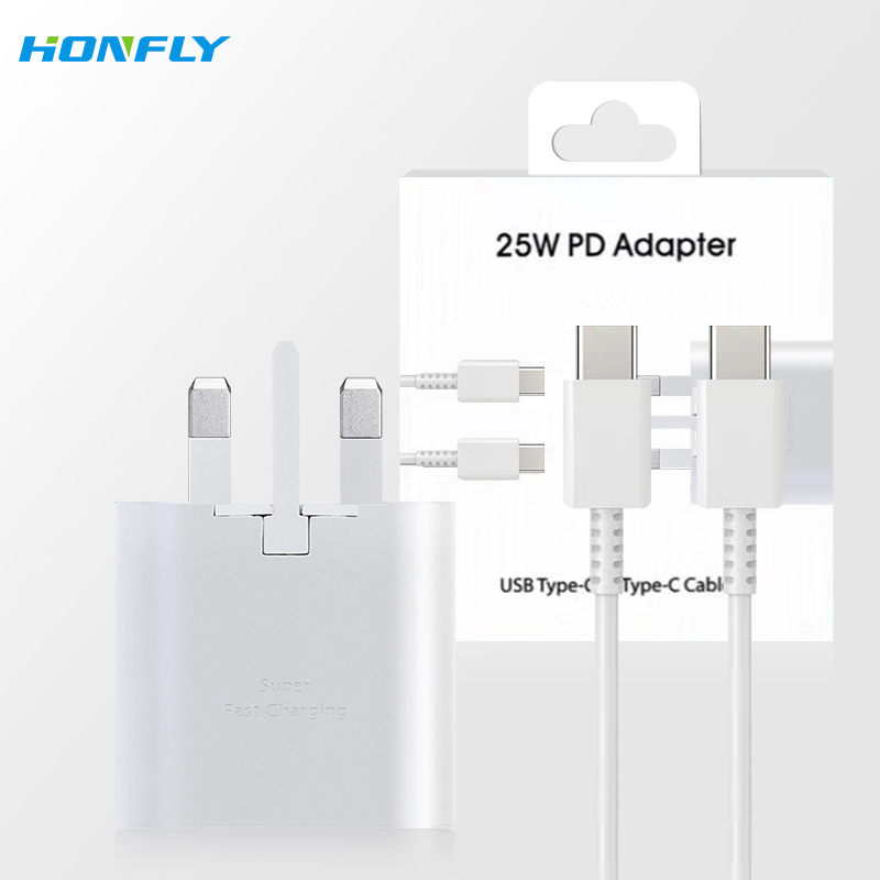 Honfly quality for Samsung 25W charger PD charging cable Type C Wall Charger Plug Adapter Note 10 charger