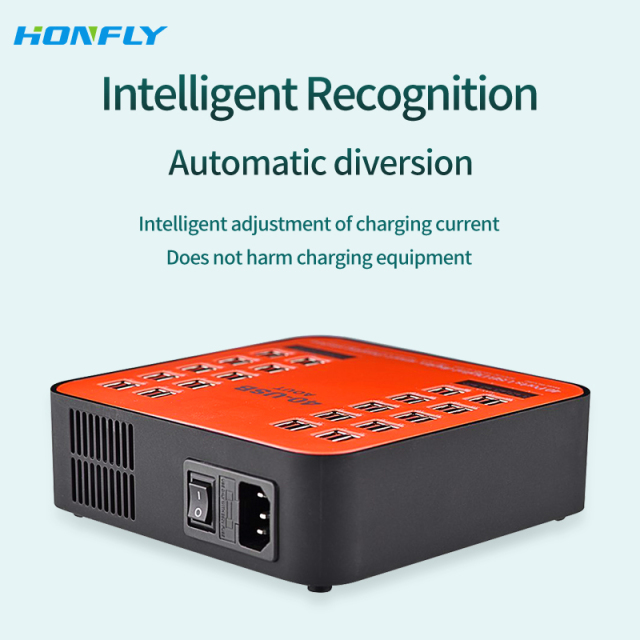 Honfly 40-Port USB charging station portable 5V 40A usb 200W High Power Charging Station Multi-port charger multiple devices