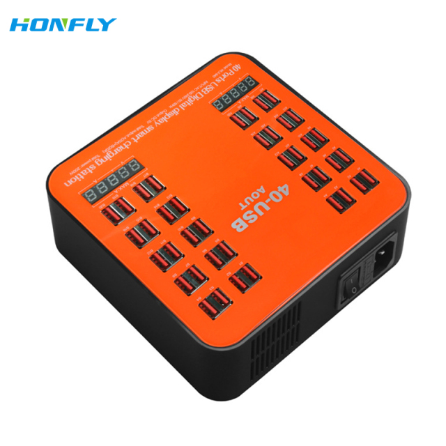 Honfly 40-Port USB charging station portable 5V 40A usb 200W High Power Charging Station Multi-port charger multiple devices