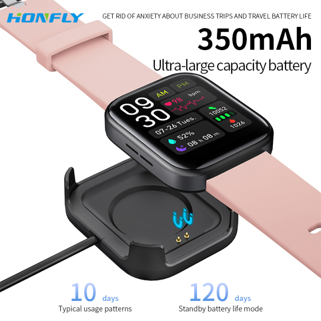 Honfly GTS4 smart watch, Bluetooth call smart watch, heart rate, blood oxygen and blood sugar detection, stress information prompt, phone sports watch