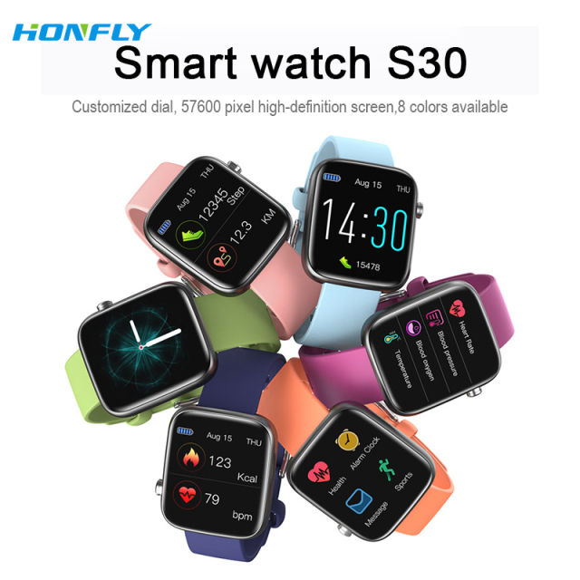 Honfly S30 Men's Smart Bracelet Fashion Dial Pedometer Heart Rate Sports Monitoring Waterproof Reminder Wear Girls Smart Watch