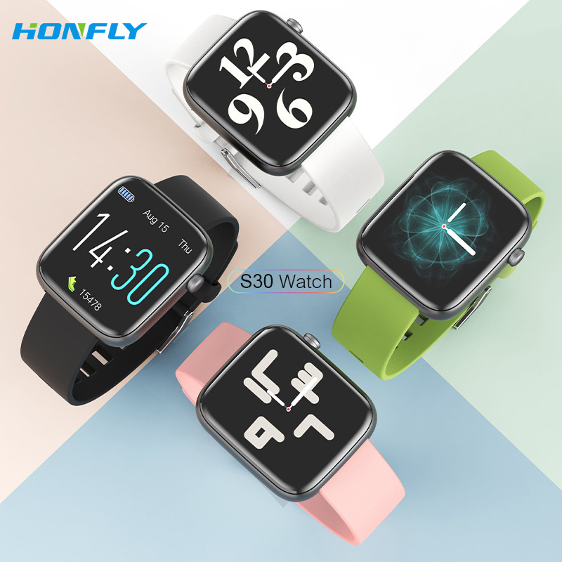 Honfly S30 Men's Smart Bracelet Fashion Dial Pedometer Heart Rate Sports Monitoring Waterproof Reminder Wear Girls Smart Watch
