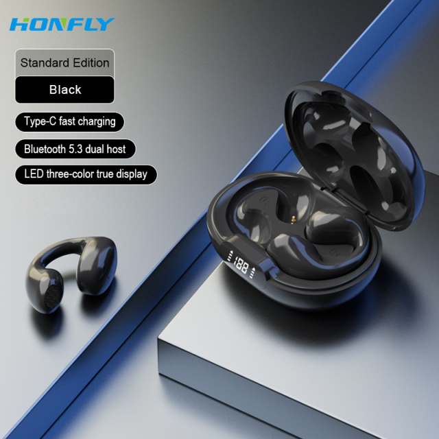 Honfly The new S5 bone conduction wireless Bluetooth headset does not enter the ear, is painless and wears long-lasting headphones wholesale.