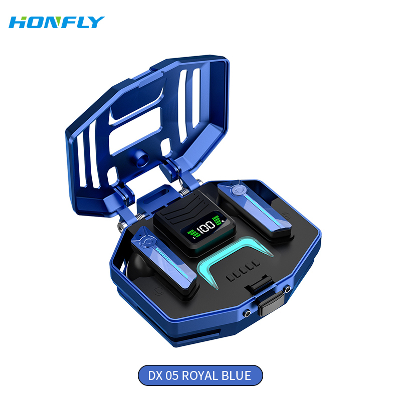 Honfly DX 03 05 pop-up mecha style metal texture in-ear waterproof and noise-cancelling gaming Bluetooth headset wholesale