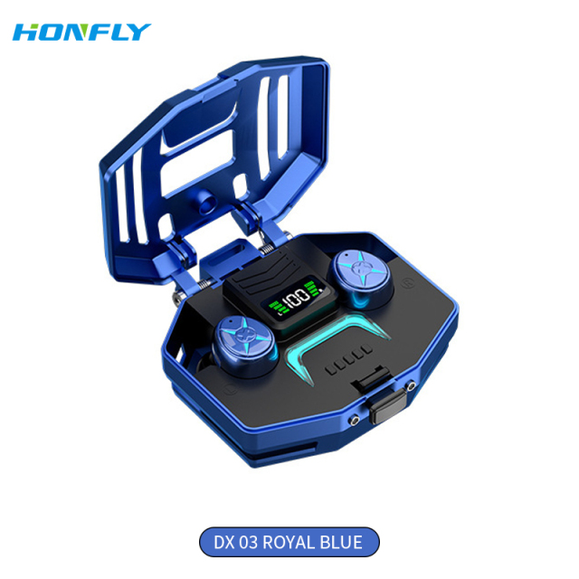 Honfly DX 03 05 pop-up mecha style metal texture in-ear waterproof and noise-cancelling gaming Bluetooth headset wholesale