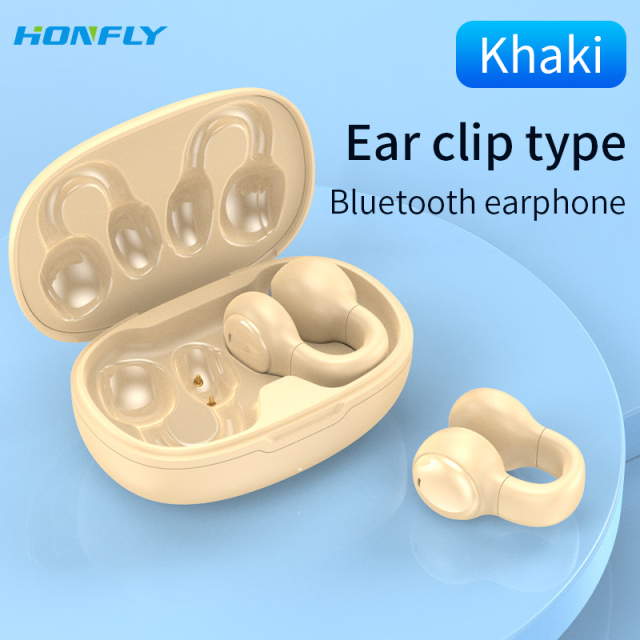Honfly True wireless M30 ear clip Bluetooth headset, non-ear-friendly, large battery, long battery life, bone conduction wireless headset tws