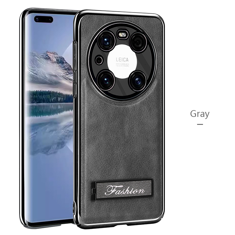 all-inclusive electroplated folding stand shockproof TPU phone case For Huawei mate 40 pro business leather case with stand