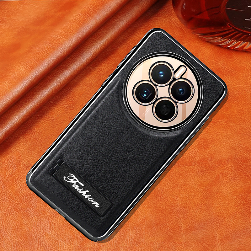 all-inclusive electroplated folding stand shockproof TPU phone case For Huawei mate 50 business leather case with stand