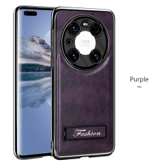 all-inclusive electroplated folding stand shockproof TPU phone case For Huawei mate 40 pro business leather case with stand