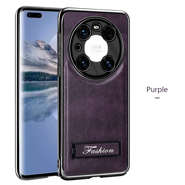 all-inclusive electroplated folding stand shockproof TPU phone case For Huawei mate 40 pro business leather case with stand