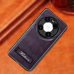 all-inclusive electroplated folding stand shockproof TPU phone case For Huawei mate 40 business leather case with stand