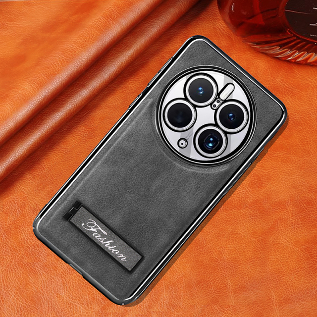 all-inclusive electroplated folding stand shockproof TPU phone case For Huawei mate 50 pro business leather case with stand