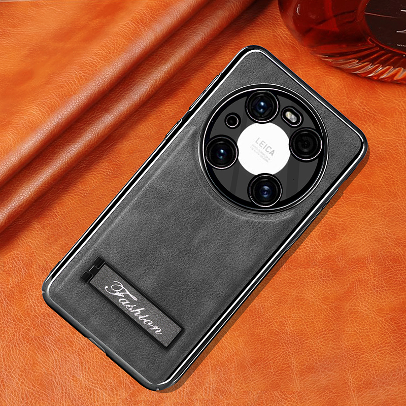 all-inclusive electroplated folding stand shockproof TPU phone case For Huawei mate 40 pro business leather case with stand