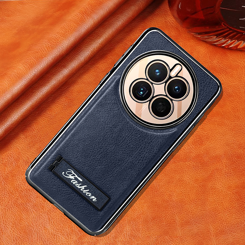 all-inclusive electroplated folding stand shockproof TPU phone case For Huawei mate 50 business leather case with stand